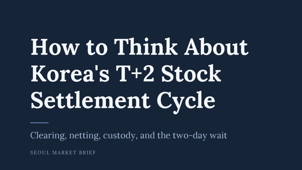 Seoul Market Brief cover - How to Think About Korea's T+2 Stock Settlement Cycle